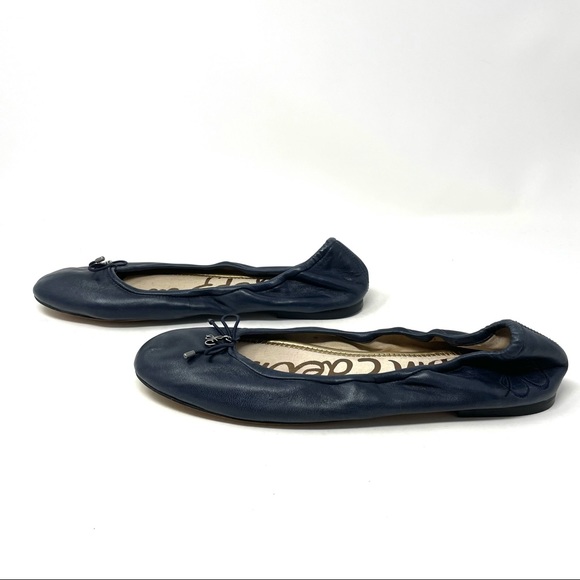 Sam Edelman Felicia Navy Nappa Leather Ballet Flats Size 9.5/ 41 - Picture 8 of 16